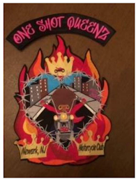 ONE SHOT QUEENZ OSQ EST 2019 NEWWARK NJ MOTORCYCLE CLUB logo
