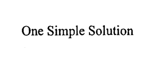 ONE SIMPLE SOLUTION logo