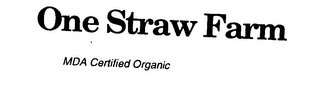 ONE STRAW FARM MDA CERTIFIED ORGANIC logo