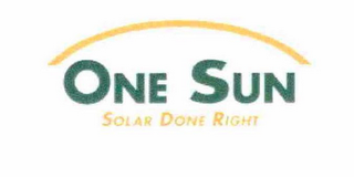 ONE SUN SOLAR DONE RIGHT logo