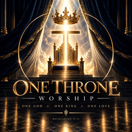 ONE THRONE WORSHIP ONE GOD · ONE KING · ONE LOVE REVELATION 4:11 logo