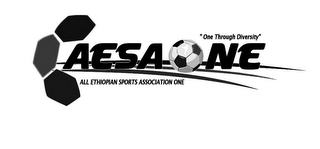 "ONE THROUGH DIVERSITY" AESAONE ALL ETHIOPIAN SPORTS ASSOCIATION ONE logo