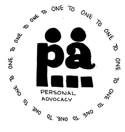 ONE TO ONE PA...  PERSONAL ADVOCACY logo