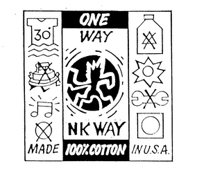 ONE WAY 30 NK WAY 100% COTTON MADE IN U.S.A. logo