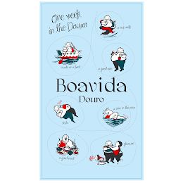 ONE WEEK IN THE DOURO BOAVIDA DOURO A NICE WALK A RIDE ON A BOAT A GOOD WINE SIESTA A SWIM IN THE RIVER A GOOD MEAL PLEASURE logo