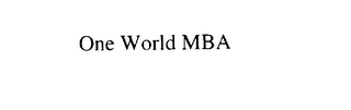 ONE WORLD MBA logo