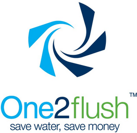 ONE2FLUSH SAVE WATER, SAVE MONEY logo