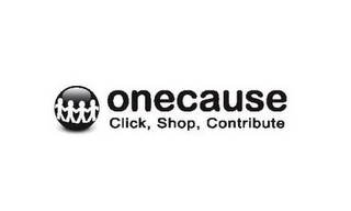 ONECAUSE CLICK, SHOP, CONTRIBUTE logo