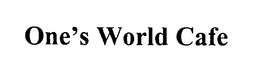 ONE'S WORLD CAFE logo