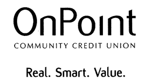 ONPOINT COMMUNITY CREDIT UNION REAL. SMART. VALUE. logo