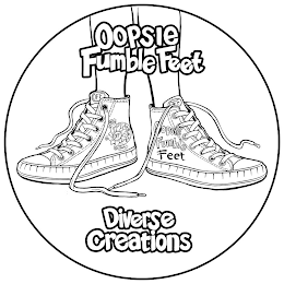 OOPSIE FUMBLE FEET OFF OPSIE OFF FUMBLE FEET OFF OOPSIE FUMBLE FEET DIVERSE CREATIONS logo