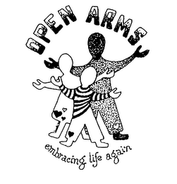 OPEN ARMS EMBRACING LIFE AGAIN logo