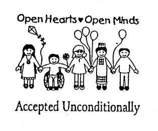 OPEN HEARTS OPEN MINDS ACCEPTED UNCONDITIONALLY logo