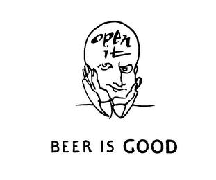 OPEN IT BEER IS GOOD logo