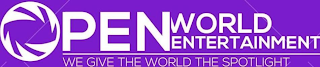 OPEN WORLD ENTERTAINMENT WE GIVE THE WORLD THE SPOTLIGHT logo