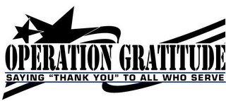 OPERATION GRATITUDE SAYING "THANK YOU" TO ALL WHO SERVE logo