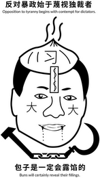 OPPOSITION TO TYRANNY BEGINS WITH CONTEMPT FOR DICTATORS. $ $ BUNS WILL CERTAINLY REVEAL THEIR FILLINGS. logo