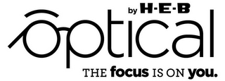 OPTICAL BY H-E-B THE FOCUS IS ON YOU. logo