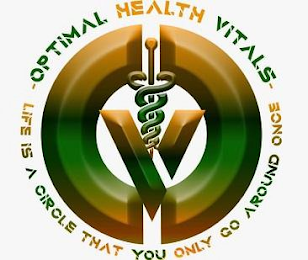 -OPTIMAL HEALTH VITALS- LIFE IS A CIRCLE THAT YOU ONLY GO AROUND ONCE logo
