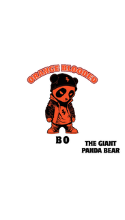 ORANGE BLOODED SF SF, BO THE GIANT PANDA BEAR logo