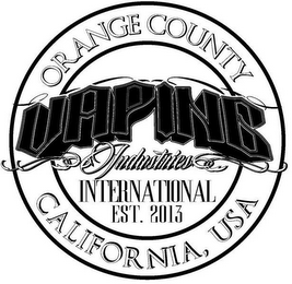 ORANGE COUNTY VAPING INDUSTRIES INTERNATIONAL EST. 2013 CALIFORNIA USA logo