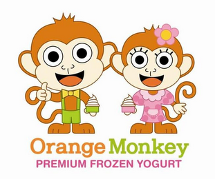 ORANGE MONKEY PREMIUM FROZEN YOGURT logo
