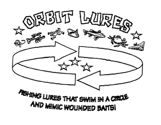 ORBIT LURES FISHING LURES THAT SWIM IN A CIRCLE AND MIMIC WOUNDED BAITS! logo