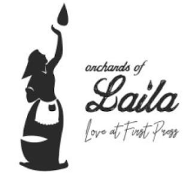 ORCHARDS OF LAILA LOVE AT FIRST PRESS logo