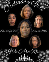 ORDINARY GIRL SHE IS YOU SHE IS ME WE ARE RARE logo