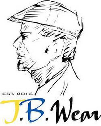ORG. 1929, EST. 2016 J.B.WEAR logo