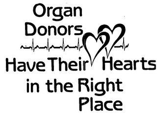 ORGAN DONORS HAVE THEIR HEARTS IN THE RIGHT PLACE logo