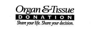 ORGAN & TISSUE DONATION SHARE YOUR LIFE. SHARE YOUR DECISION. logo