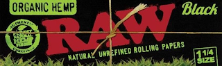 ORGANIC HEMP RAW BLACK NATURAL UNREFINED ROLLING PAPERS AUTHENTIC UNREFINED PUREST NATURAL FIBERS 1 1/4 SIZE logo