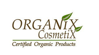 ORGANIX COSMETIX CERTIFIED ORGANIC PRODUCTS logo