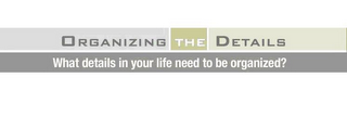 ORGANIZING THE DETAILS WHAT DETAILS IN YOUR LIFE NEED TO BE ORGANIZED? logo