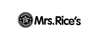 ORIENTAL RESTAURANT MRS. RICE'S logo