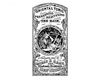 ORIENTAL TONIC FOR PRESERVING AND BEAUTIFYING THE HAIR PREPARED ONLY BY LANMAN & KEMP INC WHOLESALE DRUGGISTS NEW YORK logo