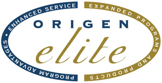 ORIGEN ELITE PROGRAM ADVANTAGES ENHANCED SERVICE EXPANDED PROGRAMS AND PRODUCTS logo