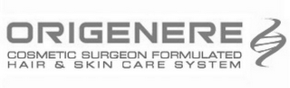 ORIGENERE COSMETIC SURGEON FORMULATED HAIR & SKIN CARE SYSTEM logo