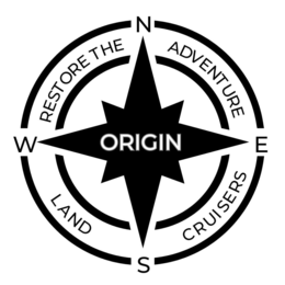 ORIGIN RESTORE THE ADVENTURE LAND CRUISERS NSEW logo
