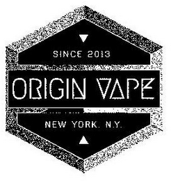 ORIGIN VAPE SINCE 2013 NEW YORK, N.Y. logo