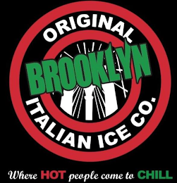 ORIGINAL BROOKLYN ITALIAN ICE CO. WHEREHOT PEOPLE COME TO CHILL logo