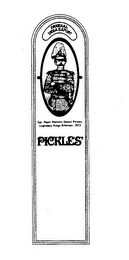 ORIGINAL INDIA EXPORT PICKLES' SGT. MAJOR MALCOLM DEWITT PICKLES, LEGENDARY KINGS RIFLEMAN. 1873 logo