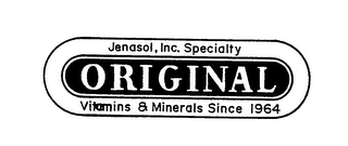 ORIGINAL JENASOL, INC. SPECIALTY VITAMINS & MINERALS SINCE 1964 logo