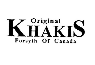 ORIGINAL KHAKIS FORSYTH OF CANADA logo