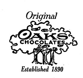 ORIGINAL OAKS CHOCOLATES ESTABLISHED 1890 logo