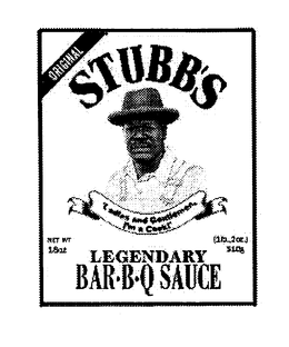 ORIGINAL STUBB'S LADIES AND GENTLEMEN, I'M A COOK LEGENDARY BAR-B-Q SAUCE logo