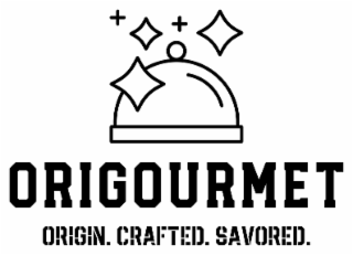 ORIGOURMET ORIGIN. CRAFTED. SAVORED. logo