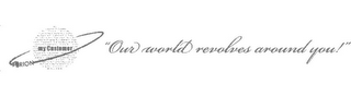 ORION "OUR WORLD REVOLVES AROUND YOU!" MY CUSTOMER logo