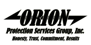 ORION PROTECTION SERVICES GROUP, INC. HONEST, TRUST, COMMITMENT, RESULTS logo